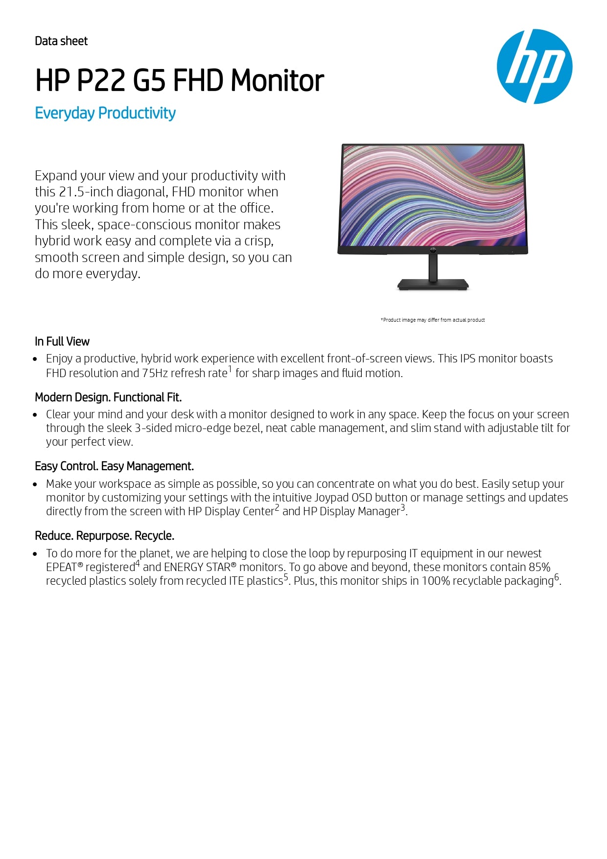 HP P22 G5 FHD Monitor