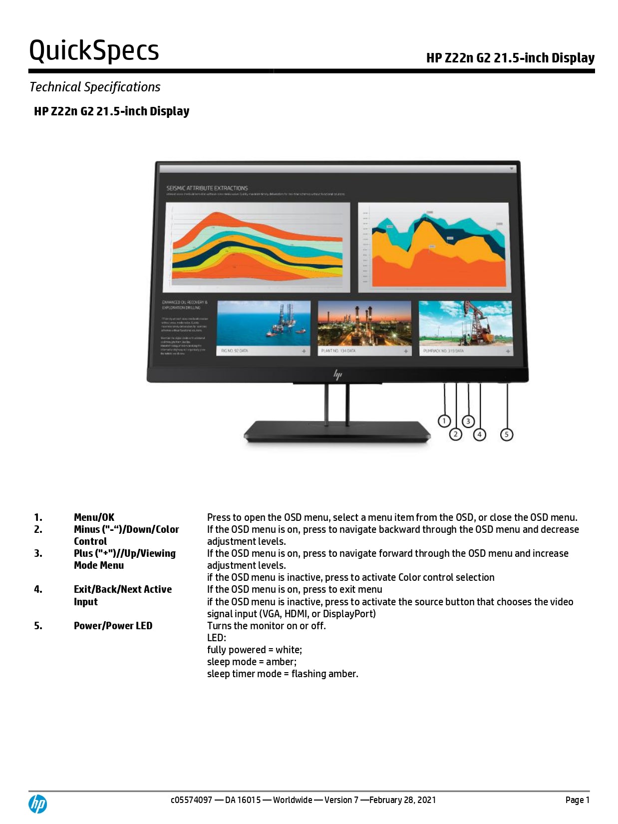 HP Z22n G2 21.5-inch Display