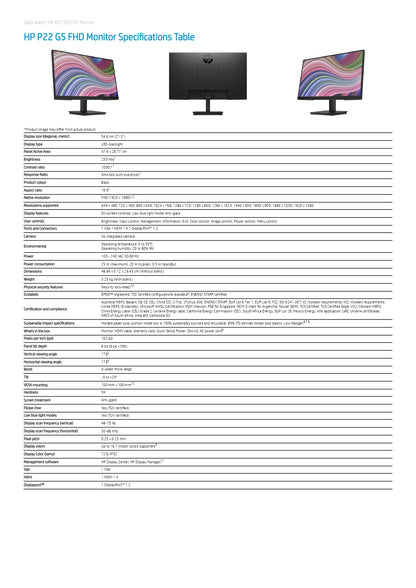 HP P22 G5 FHD Monitor