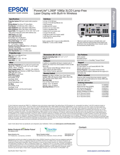 Proyector laser inalámbrico PowerLite®  L260F(REMPLAZO A L250F)