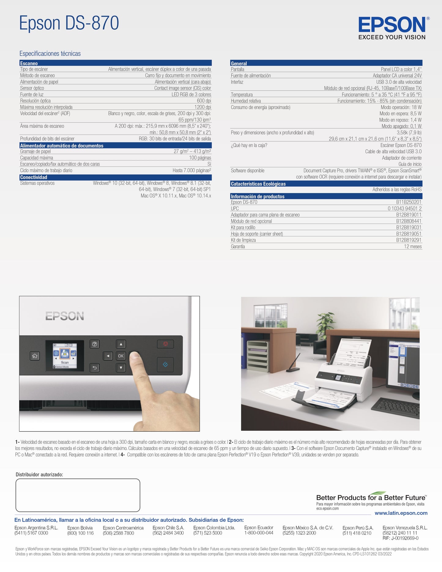 Escáner Epson WorkForce DS-870